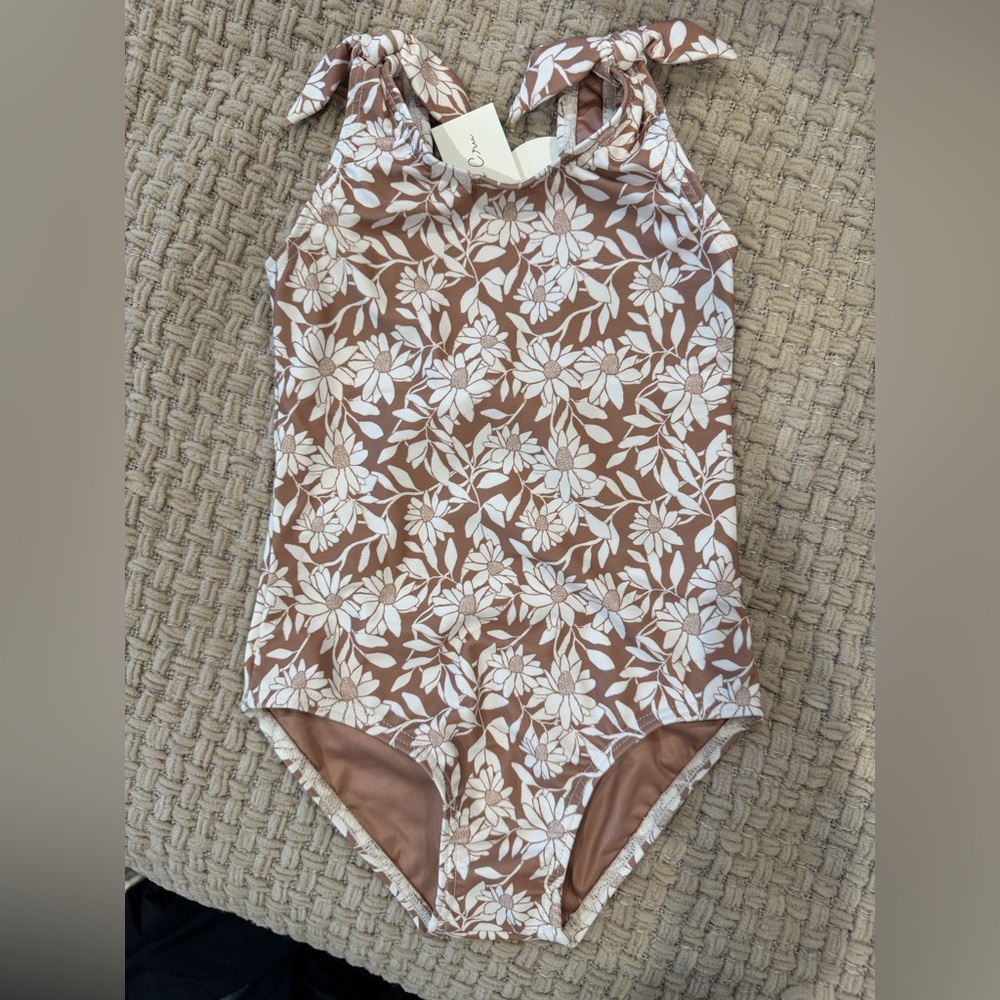 Rylee + Cru Tan Floral One-Piece Swimsuit